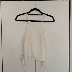 Side tie white tank
